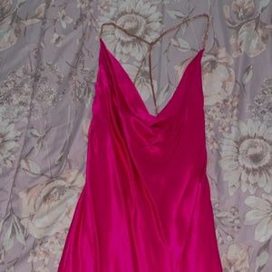 silk chain strap dress